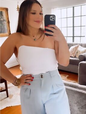 Women's Strapless White Tube Top - Classic Summer Staple